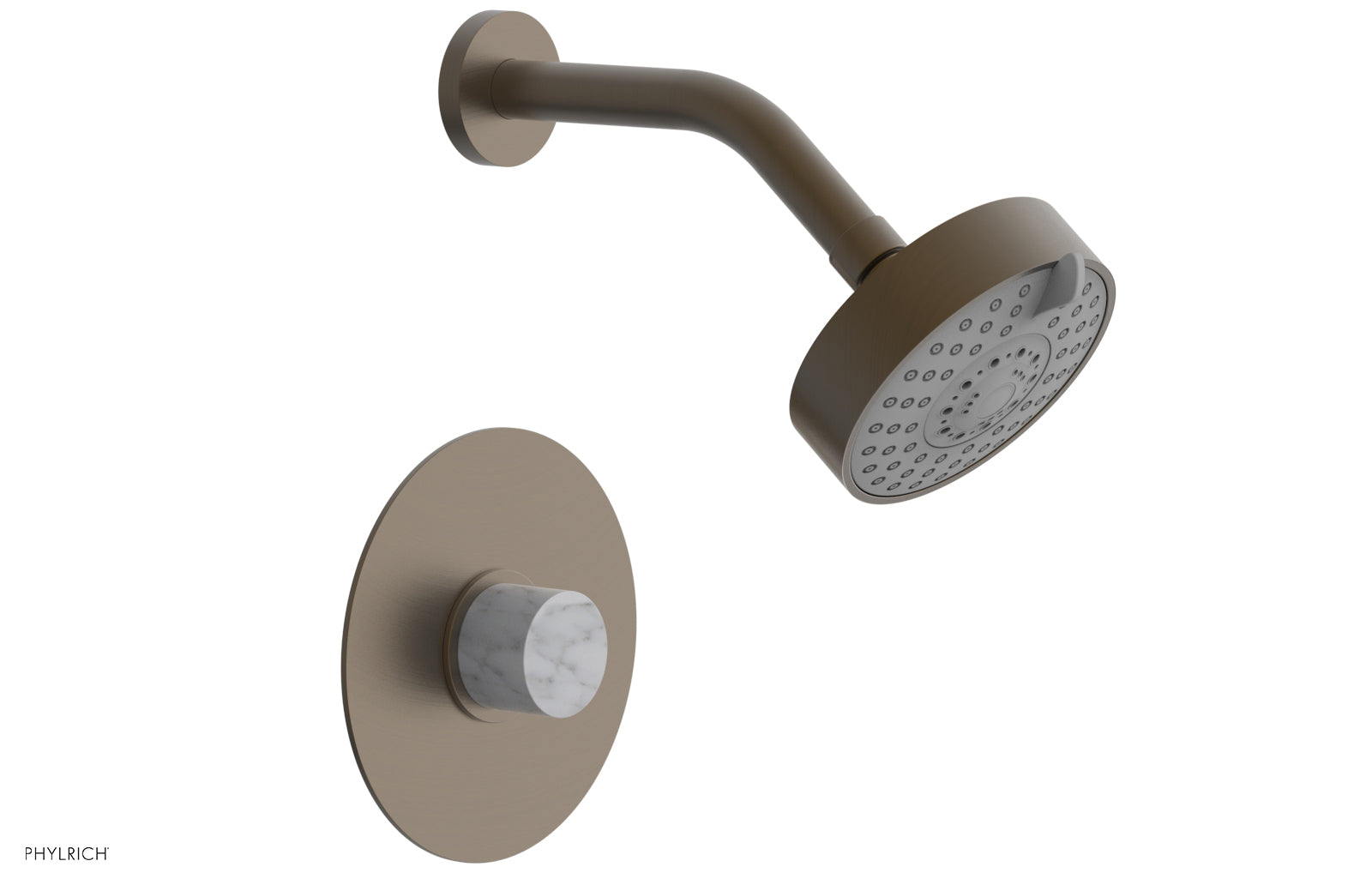 BASIC II Pressure Balance Shower Set - White Marble 230-23