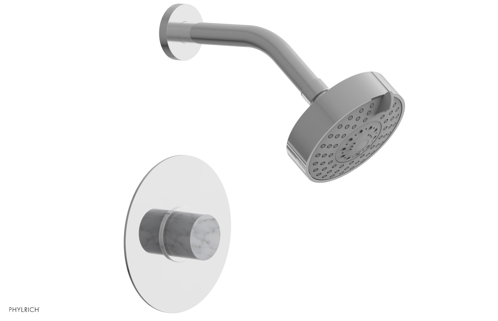 BASIC II Pressure Balance Shower Set - White Marble 230-23