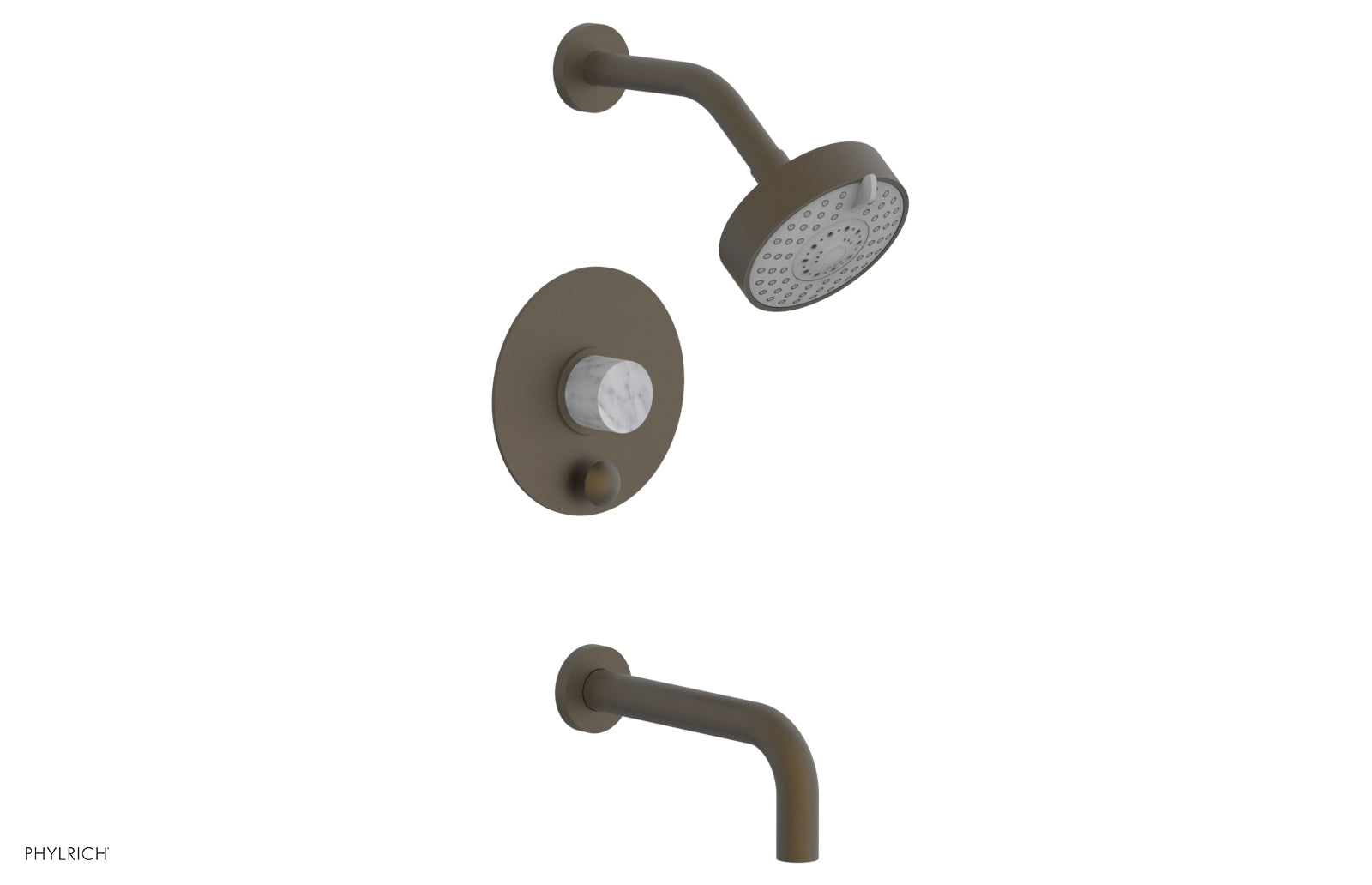 BASIC II Pressure Balance Tub and Shower Set - White Marble 230-28