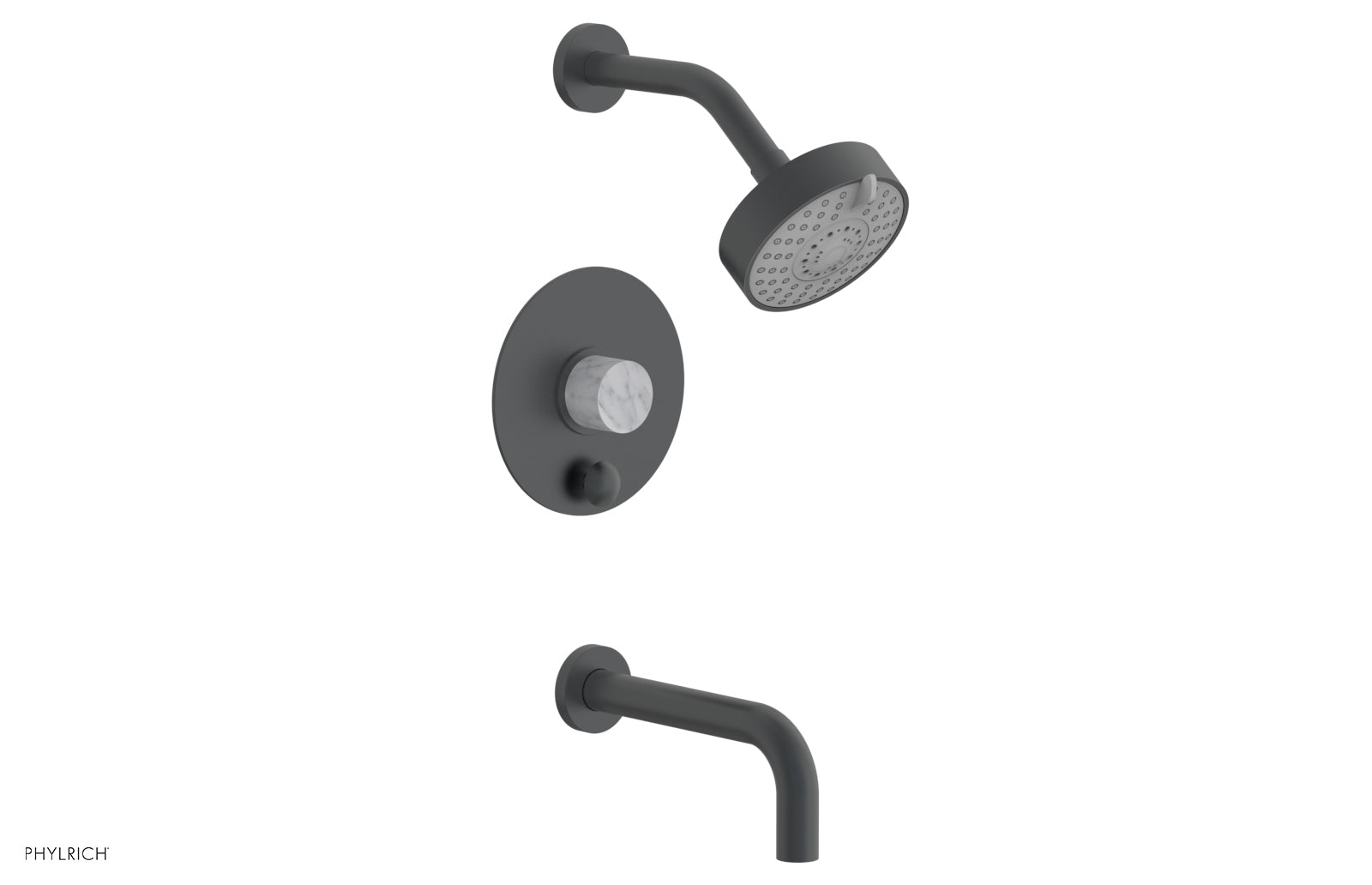 BASIC II Pressure Balance Tub and Shower Set - White Marble 230-28