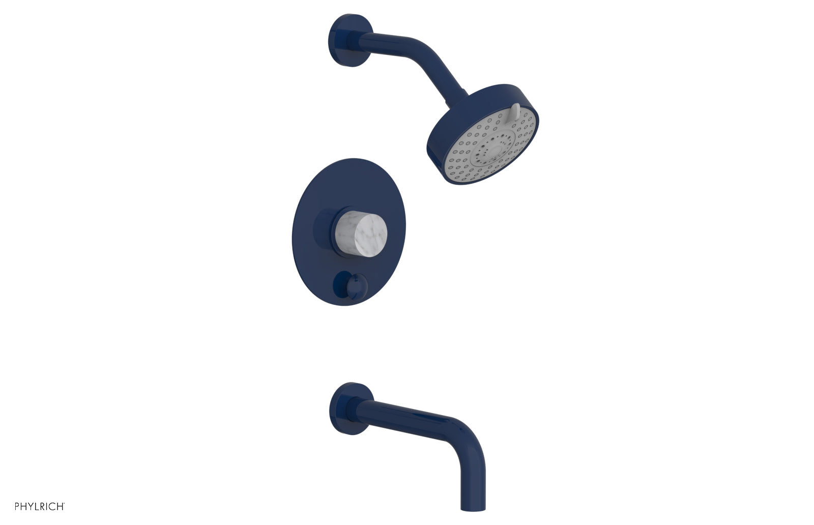 BASIC II Pressure Balance Tub and Shower Set - White Marble 230-28