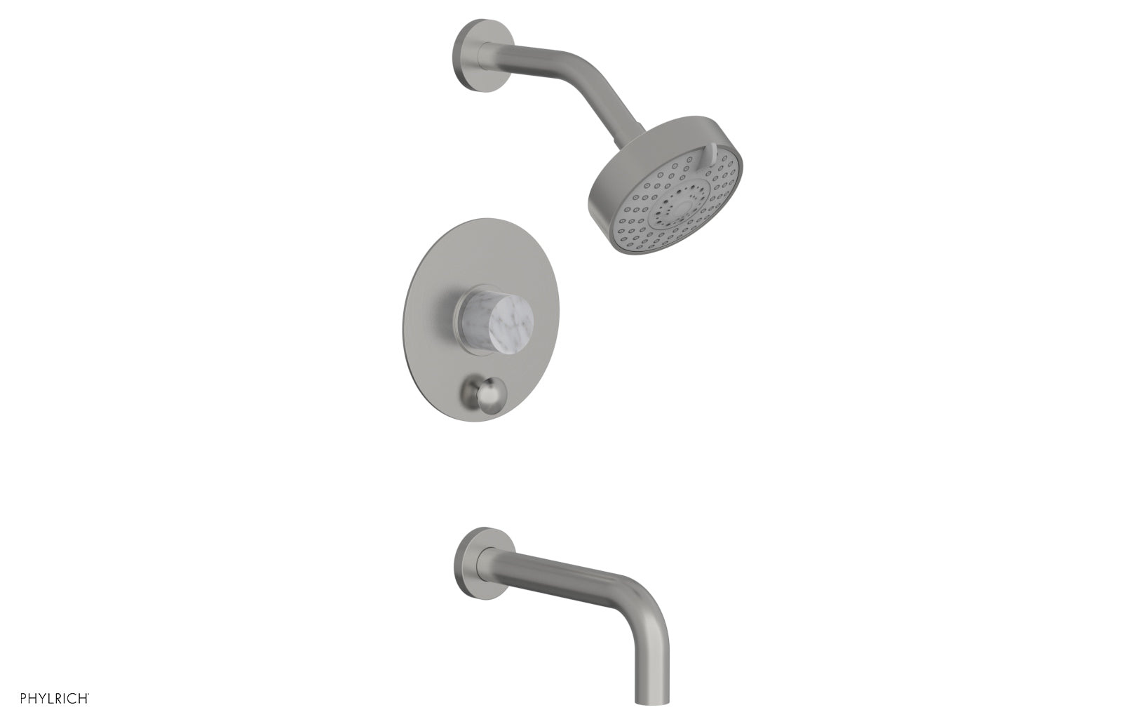 BASIC II Pressure Balance Tub and Shower Set - White Marble 230-28