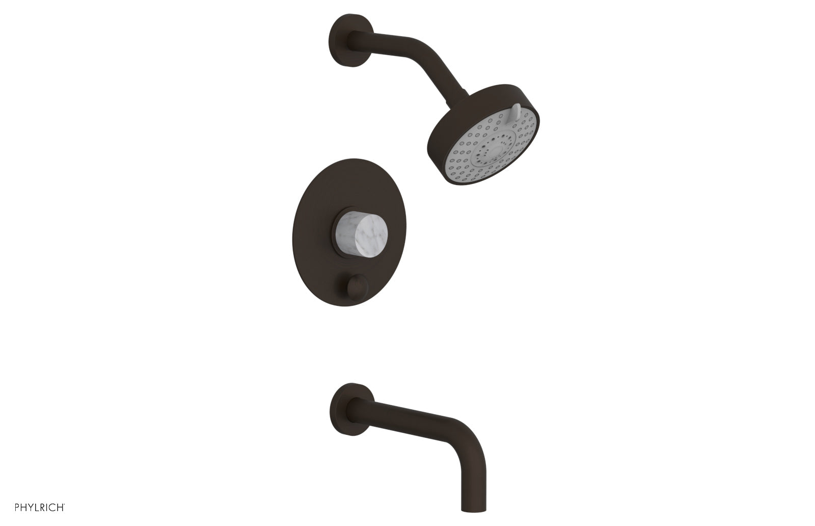 BASIC II Pressure Balance Tub and Shower Set - White Marble 230-28