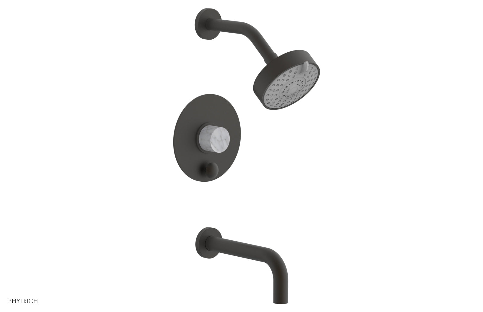 BASIC II Pressure Balance Tub and Shower Set - White Marble 230-28