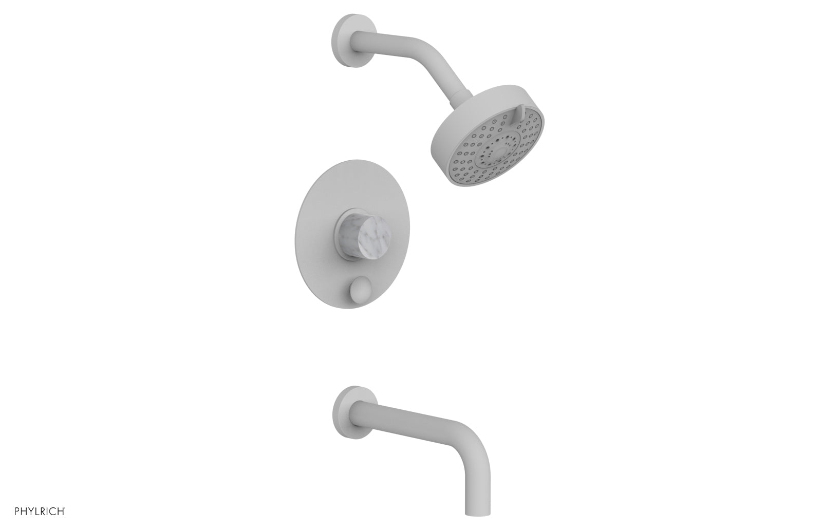 BASIC II Pressure Balance Tub and Shower Set - White Marble 230-28