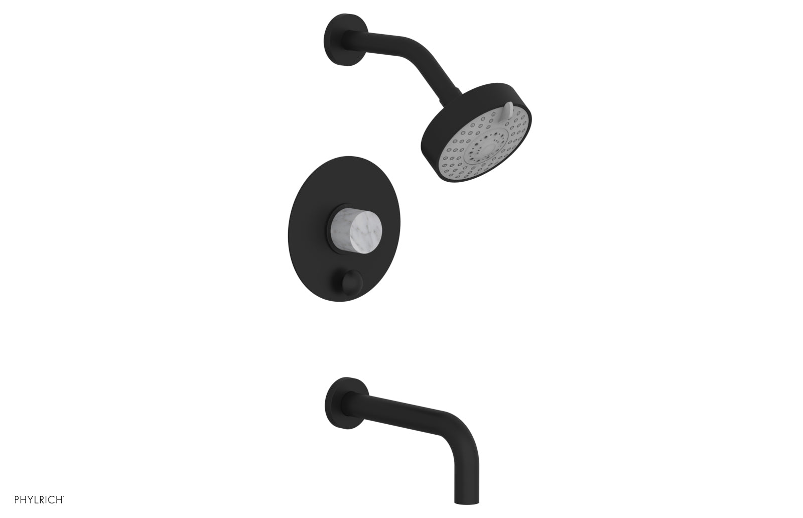 BASIC II Pressure Balance Tub and Shower Set - White Marble 230-28