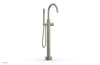 BASIC II Low Floor Mount Tub Filler - Knurled Handle with Hand Shower  230-44-03