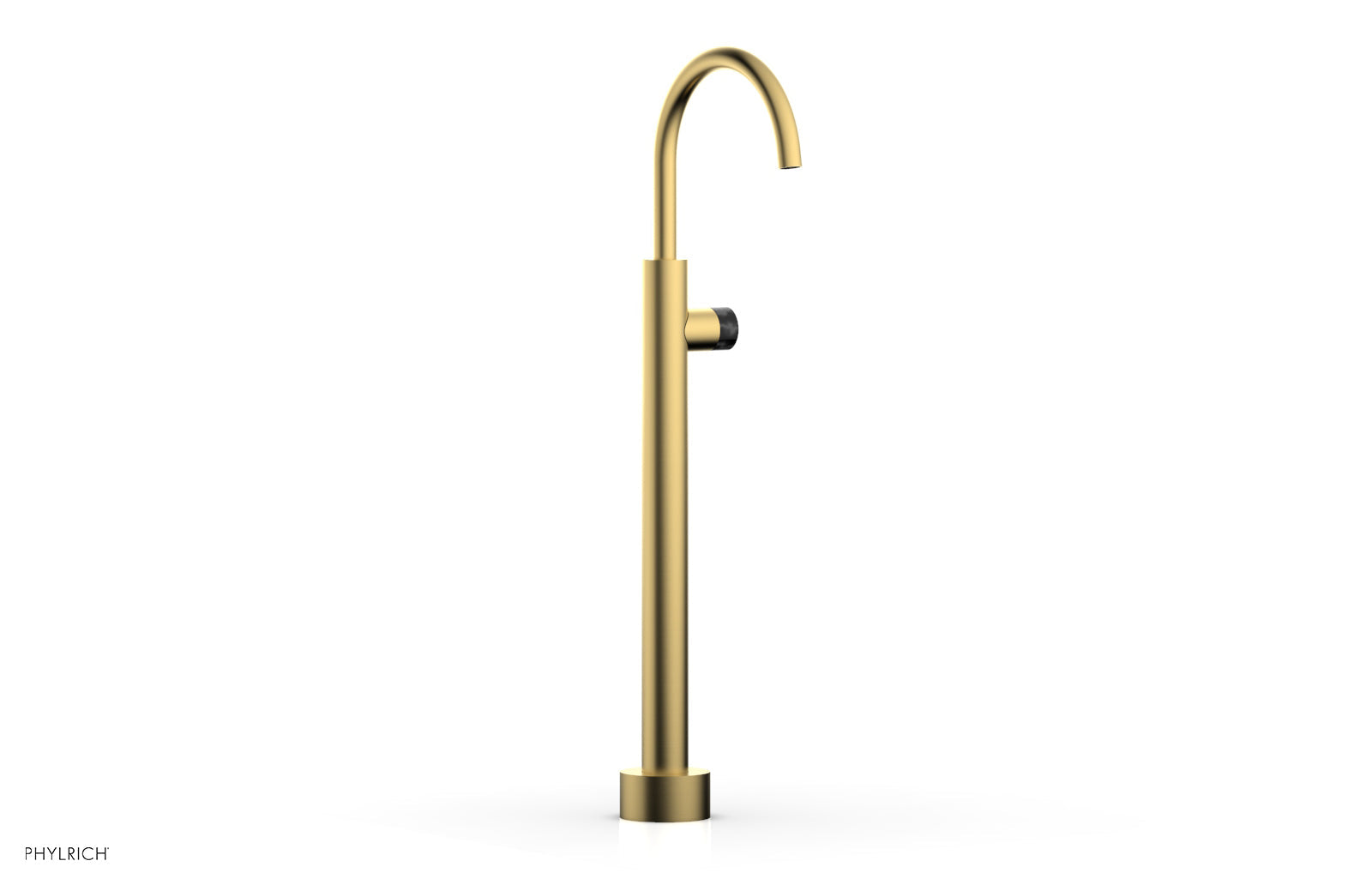 BASIC II Low Floor Mount Tub Filler - Black Marble Handle 230-47-04