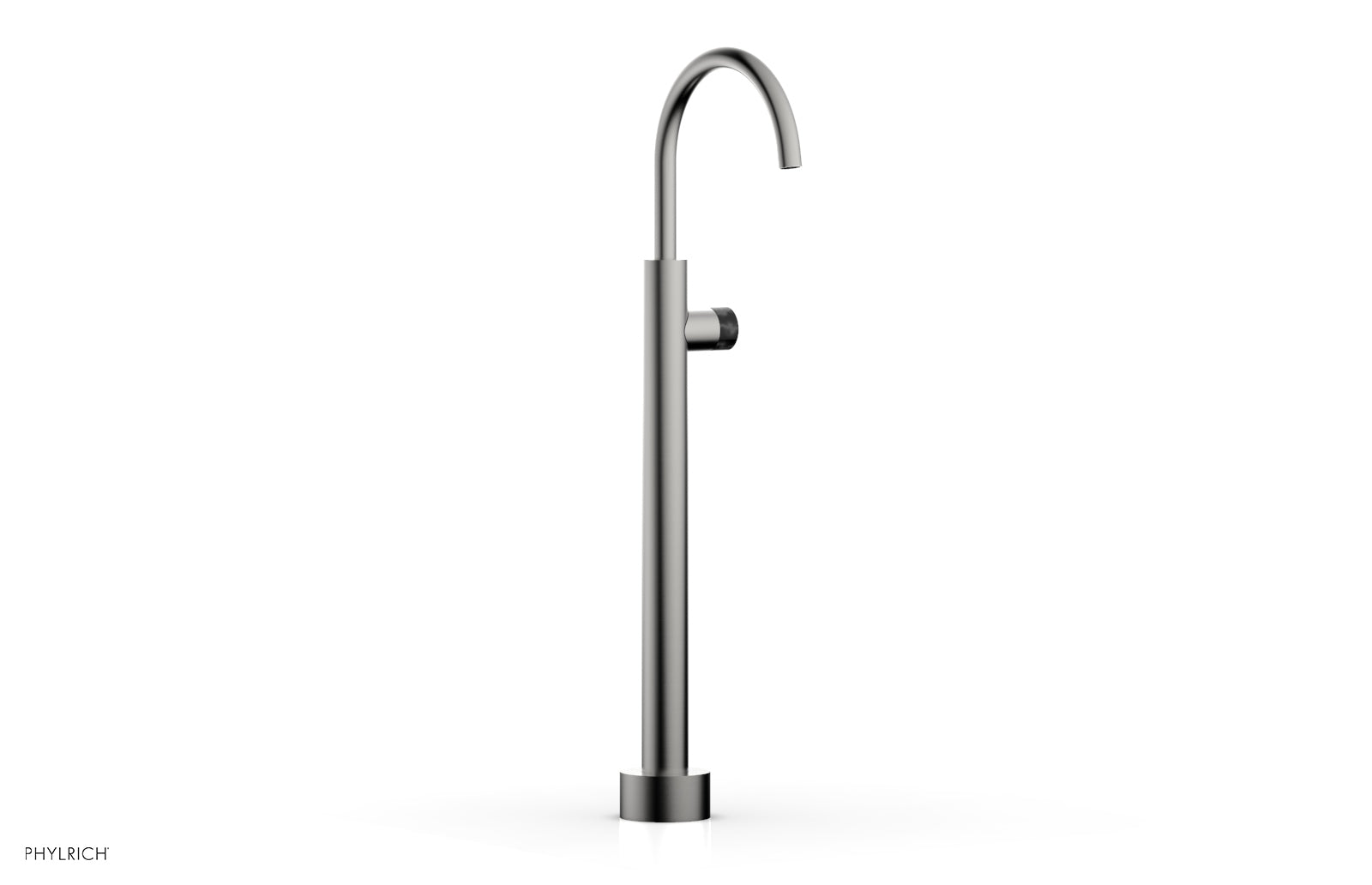 BASIC II Low Floor Mount Tub Filler - Black Marble Handle 230-47-04