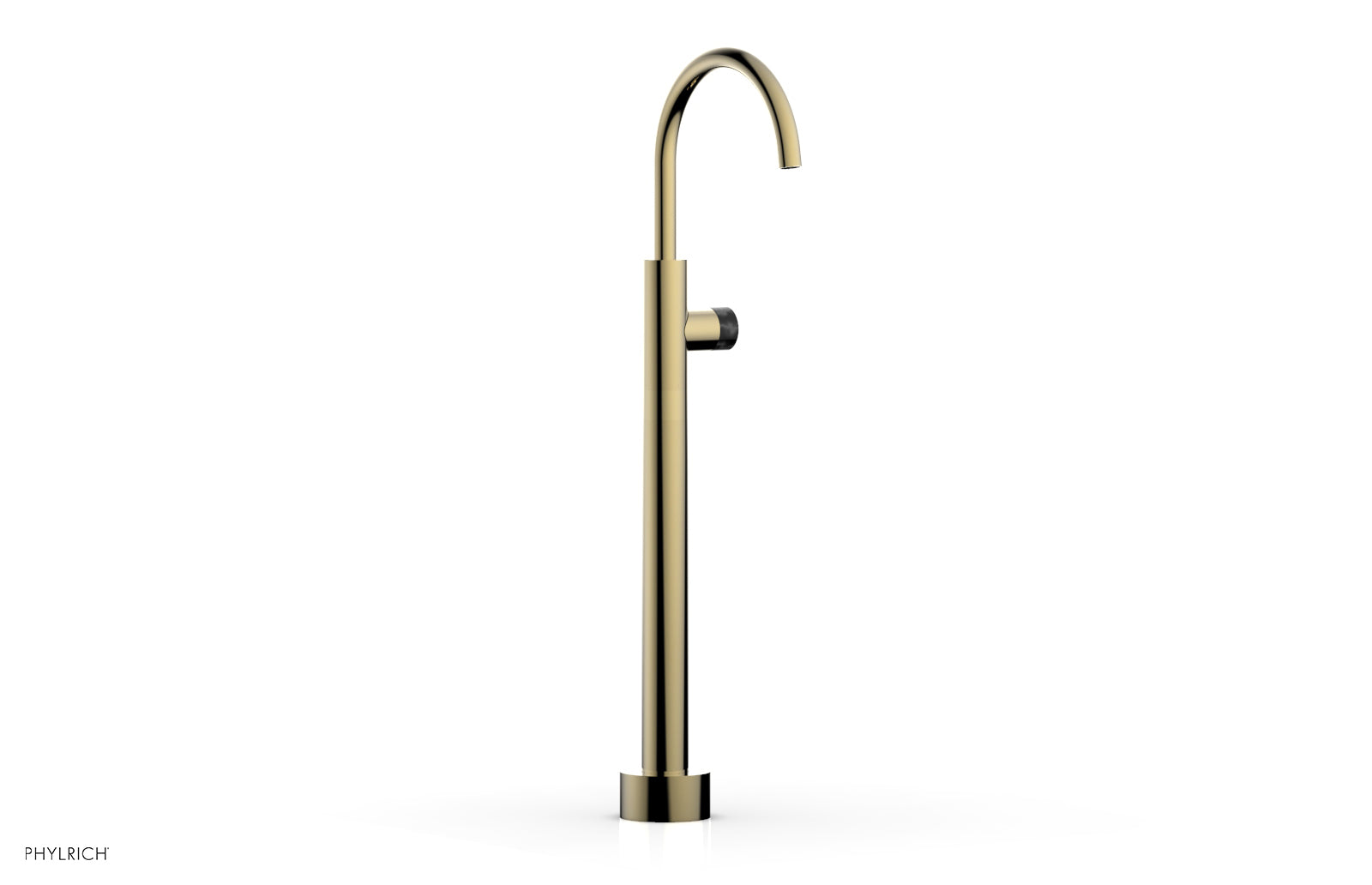 BASIC II Low Floor Mount Tub Filler - Black Marble Handle 230-47-04