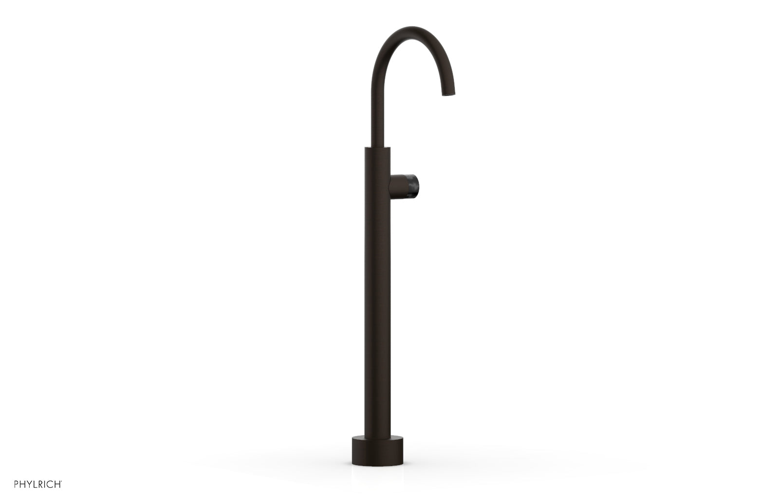 BASIC II Low Floor Mount Tub Filler - Black Marble Handle 230-47-04