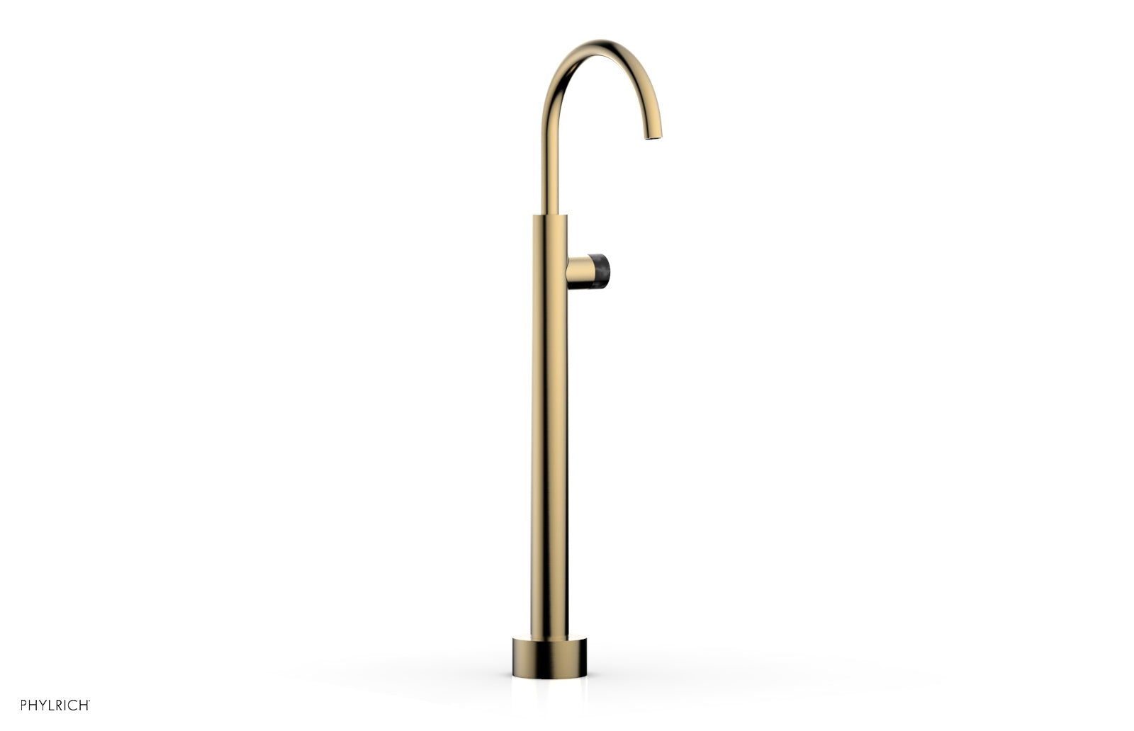 BASIC II Low Floor Mount Tub Filler - Black Marble Handle 230-47-04