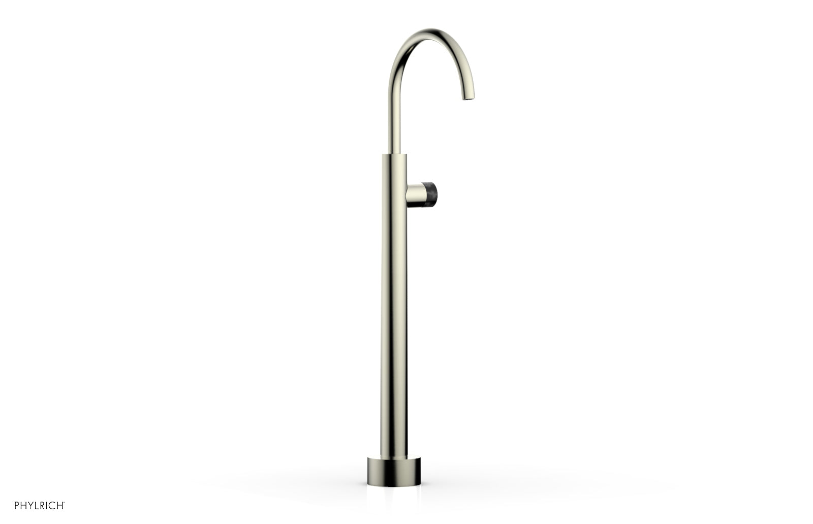 BASIC II Low Floor Mount Tub Filler - Black Marble Handle 230-47-04