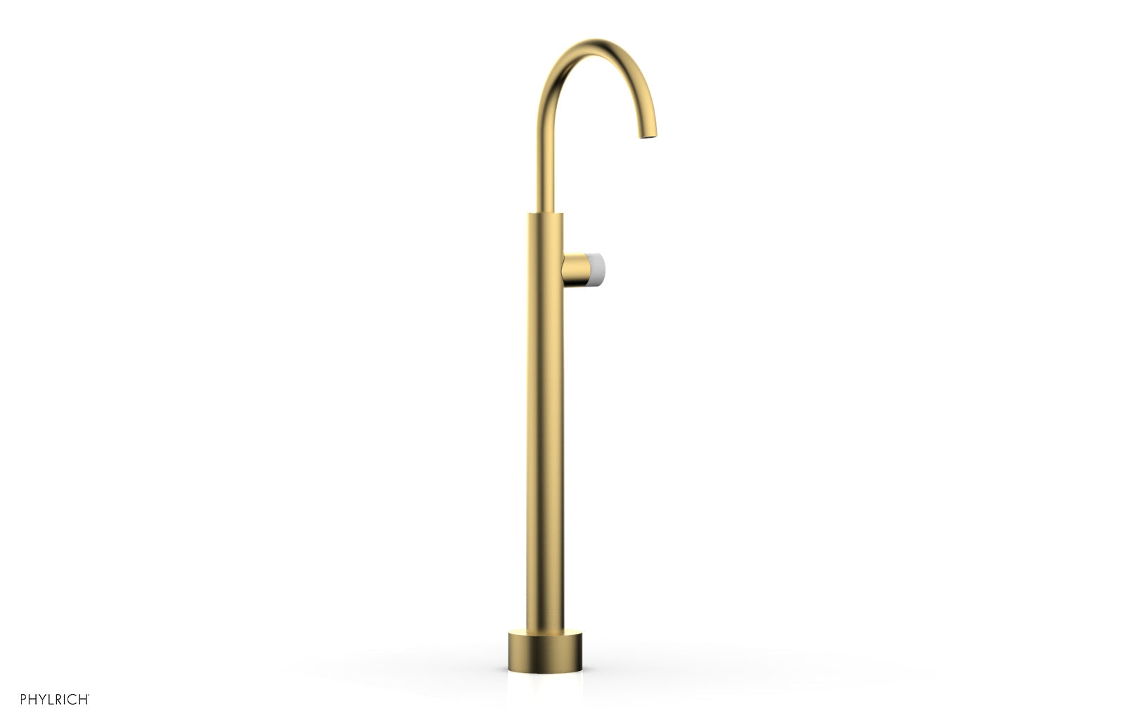 BASIC II Low Floor Mount Tub Filler - White Marble Handle 230-47-04