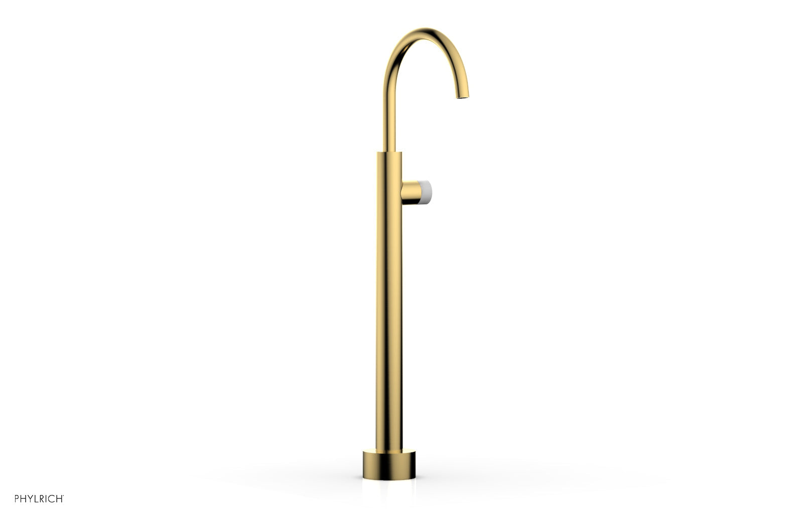 BASIC II Low Floor Mount Tub Filler - White Marble Handle 230-47-04