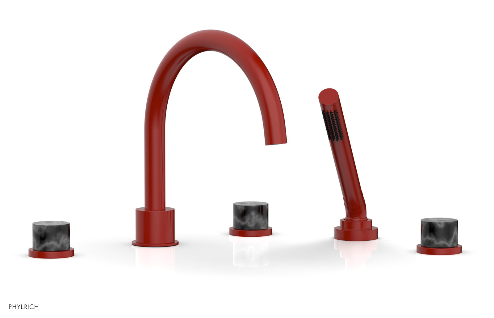 BASIC II Deck Tub Set with Hand Shower - Black Marble 230-50