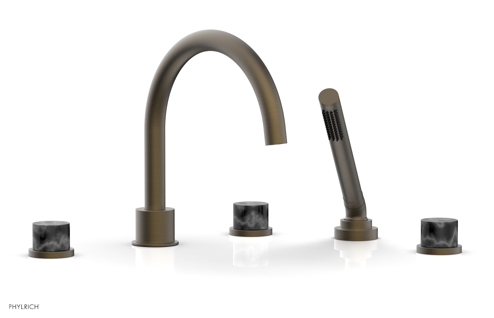 BASIC II Deck Tub Set with Hand Shower - Black Marble 230-50