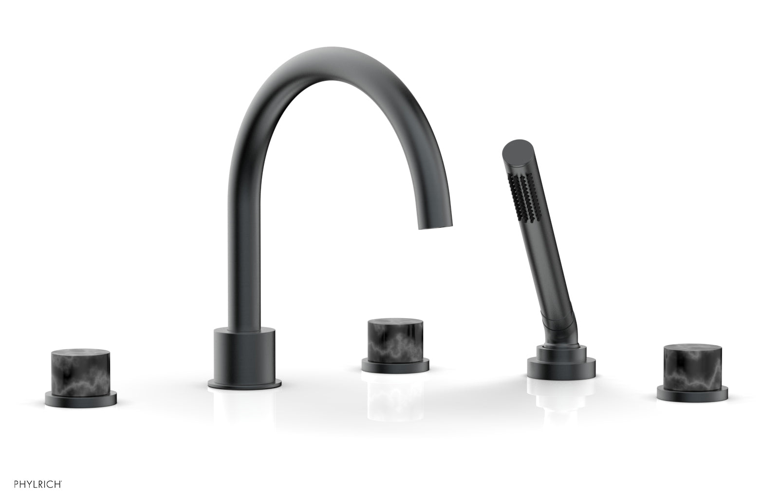 BASIC II Deck Tub Set with Hand Shower - Black Marble 230-50