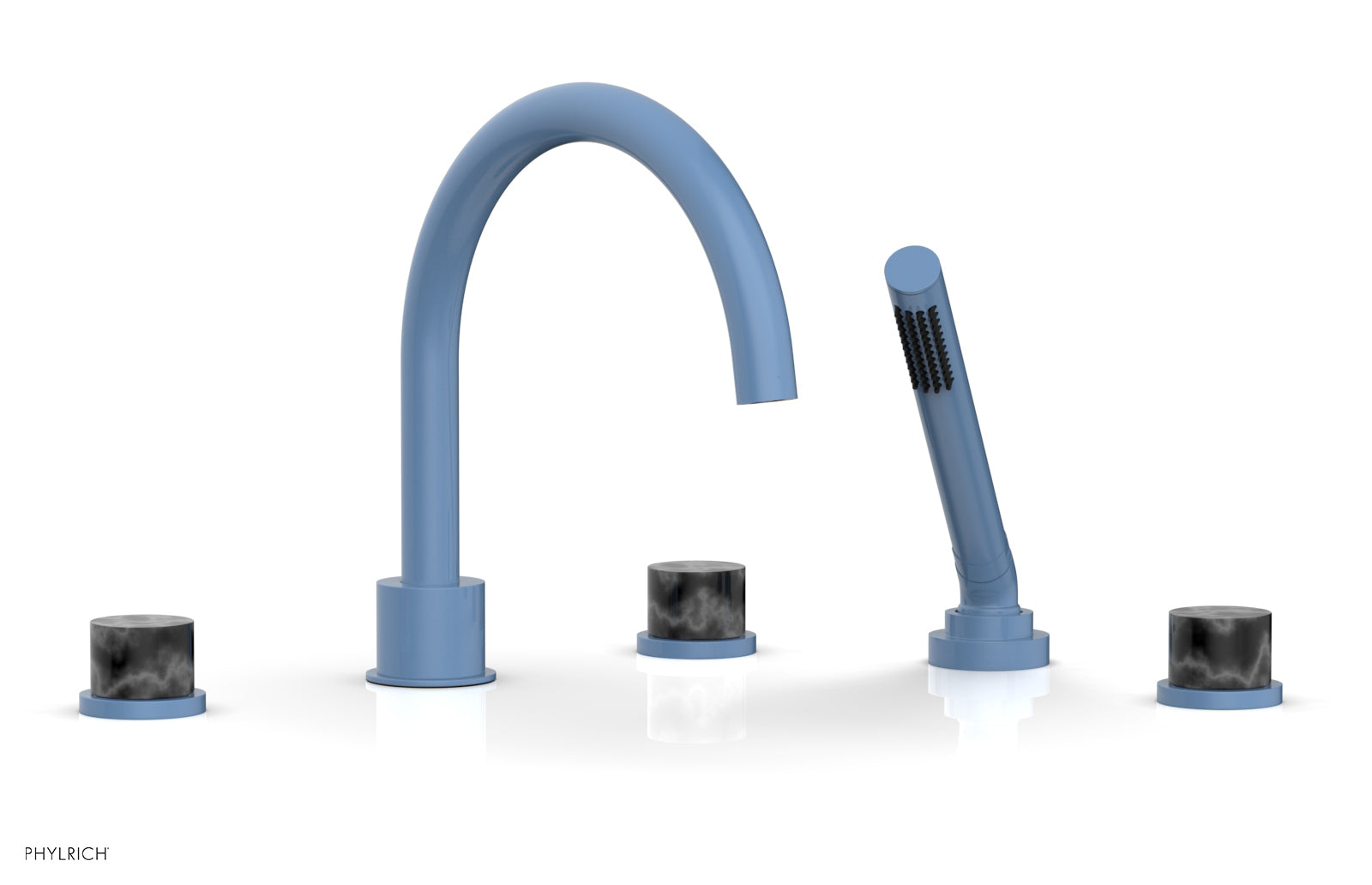 BASIC II Deck Tub Set with Hand Shower - Black Marble 230-50