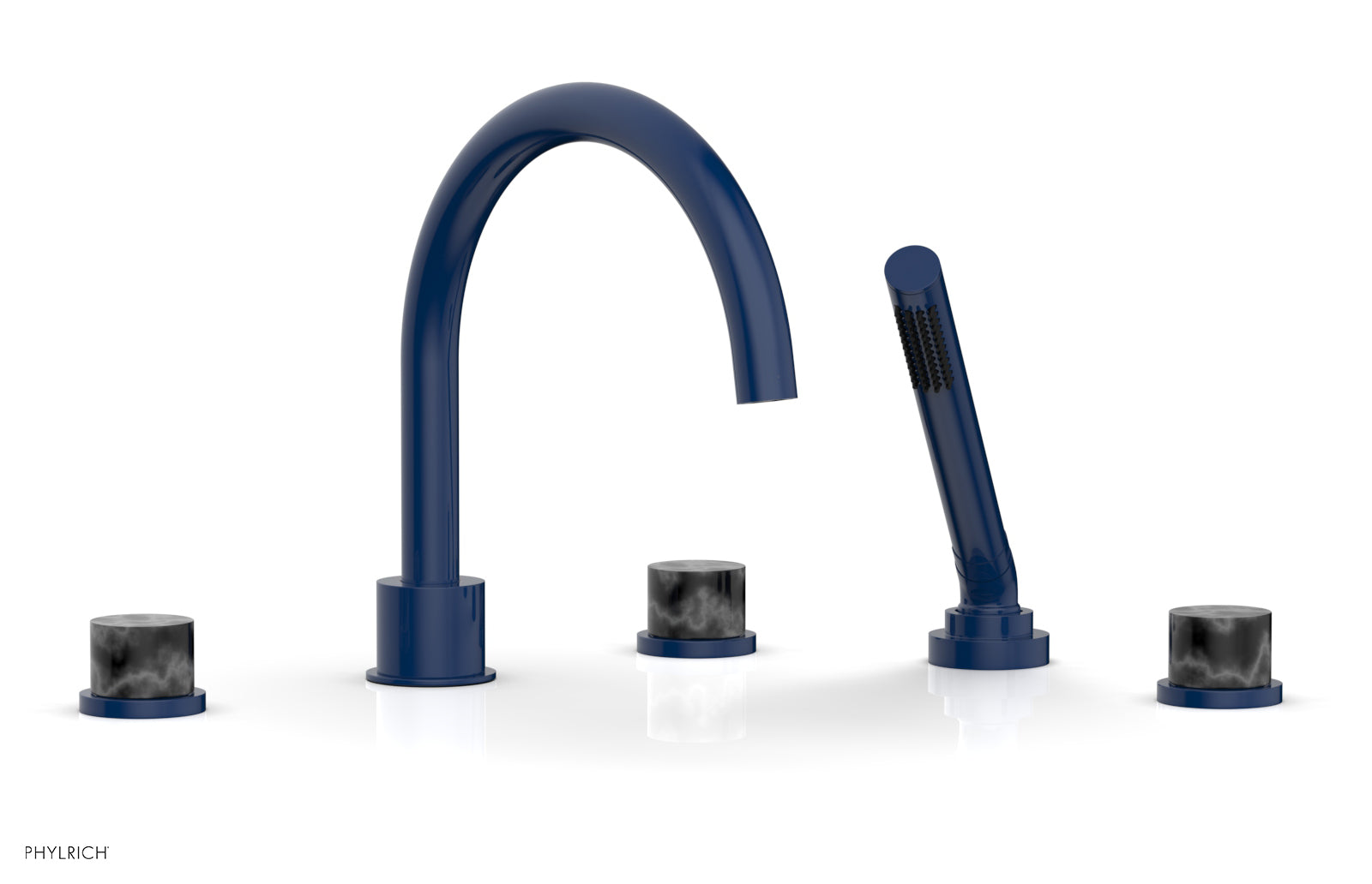 BASIC II Deck Tub Set with Hand Shower - Black Marble 230-50