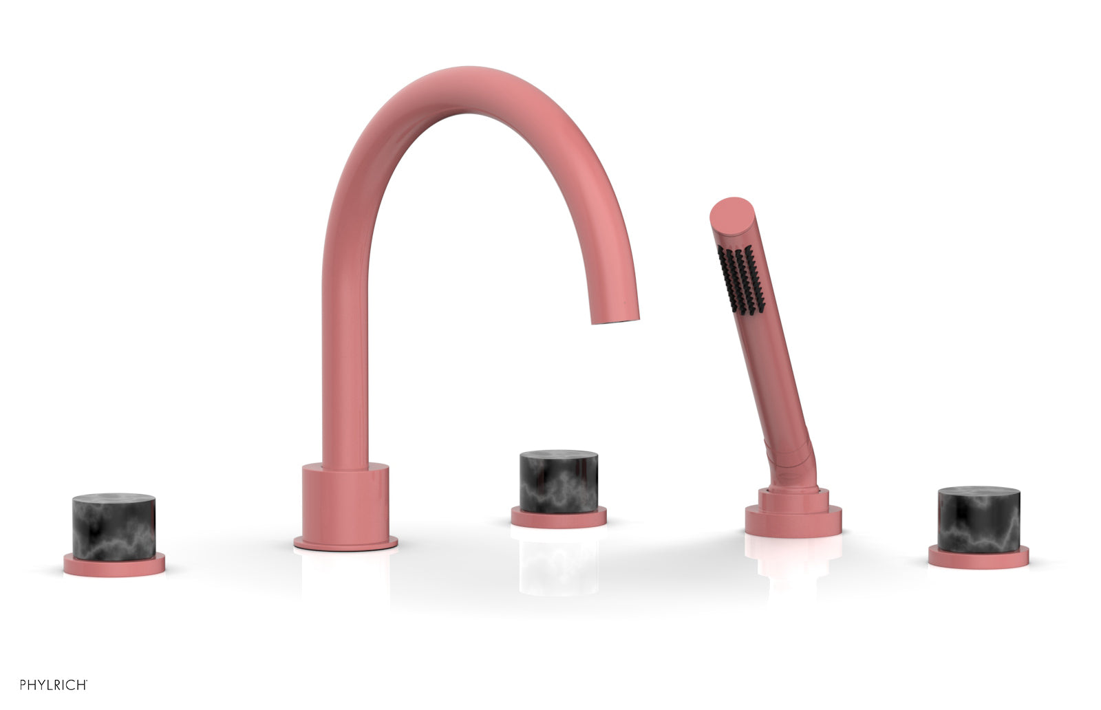 BASIC II Deck Tub Set with Hand Shower - Black Marble 230-50