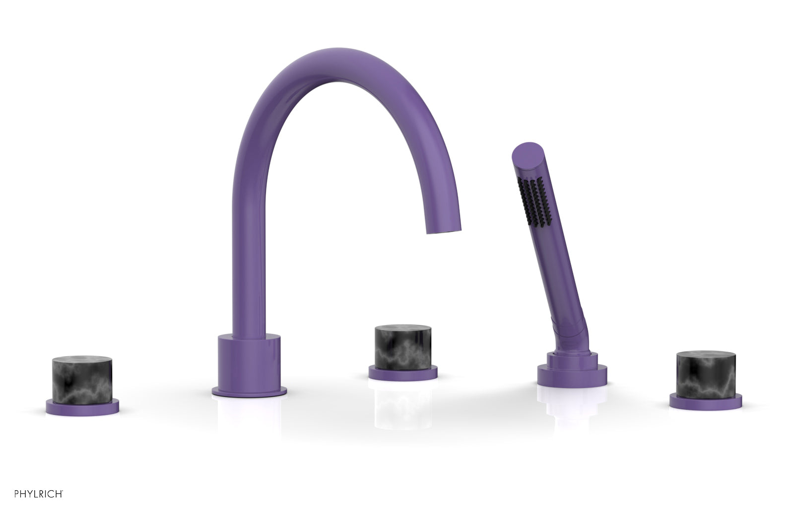 BASIC II Deck Tub Set with Hand Shower - Black Marble 230-50