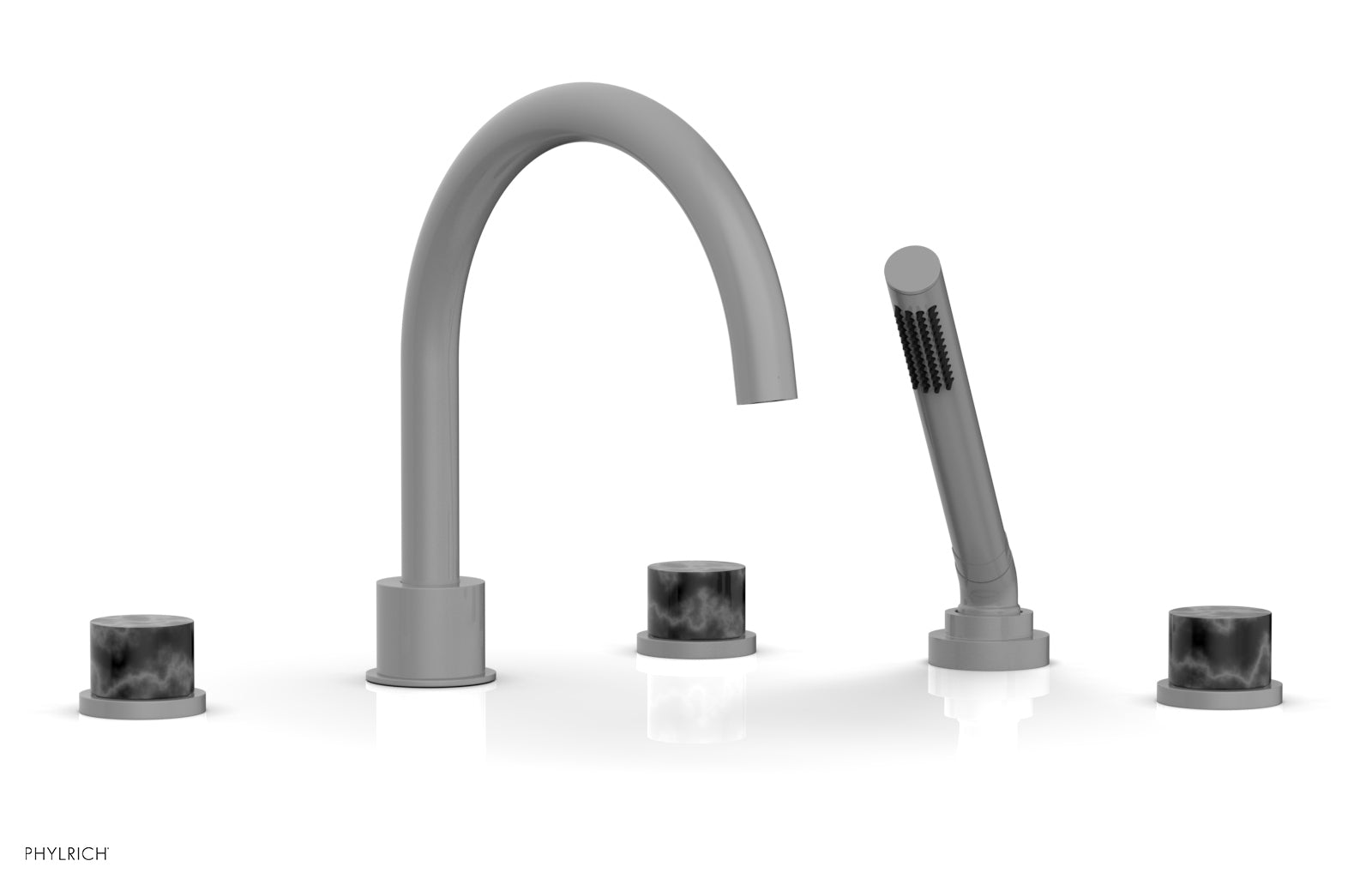 BASIC II Deck Tub Set with Hand Shower - Black Marble 230-50