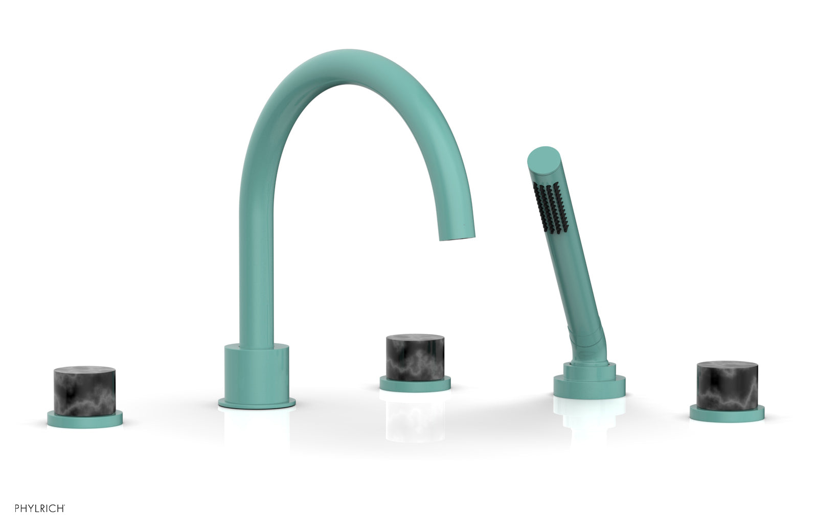 BASIC II Deck Tub Set with Hand Shower - Black Marble 230-50