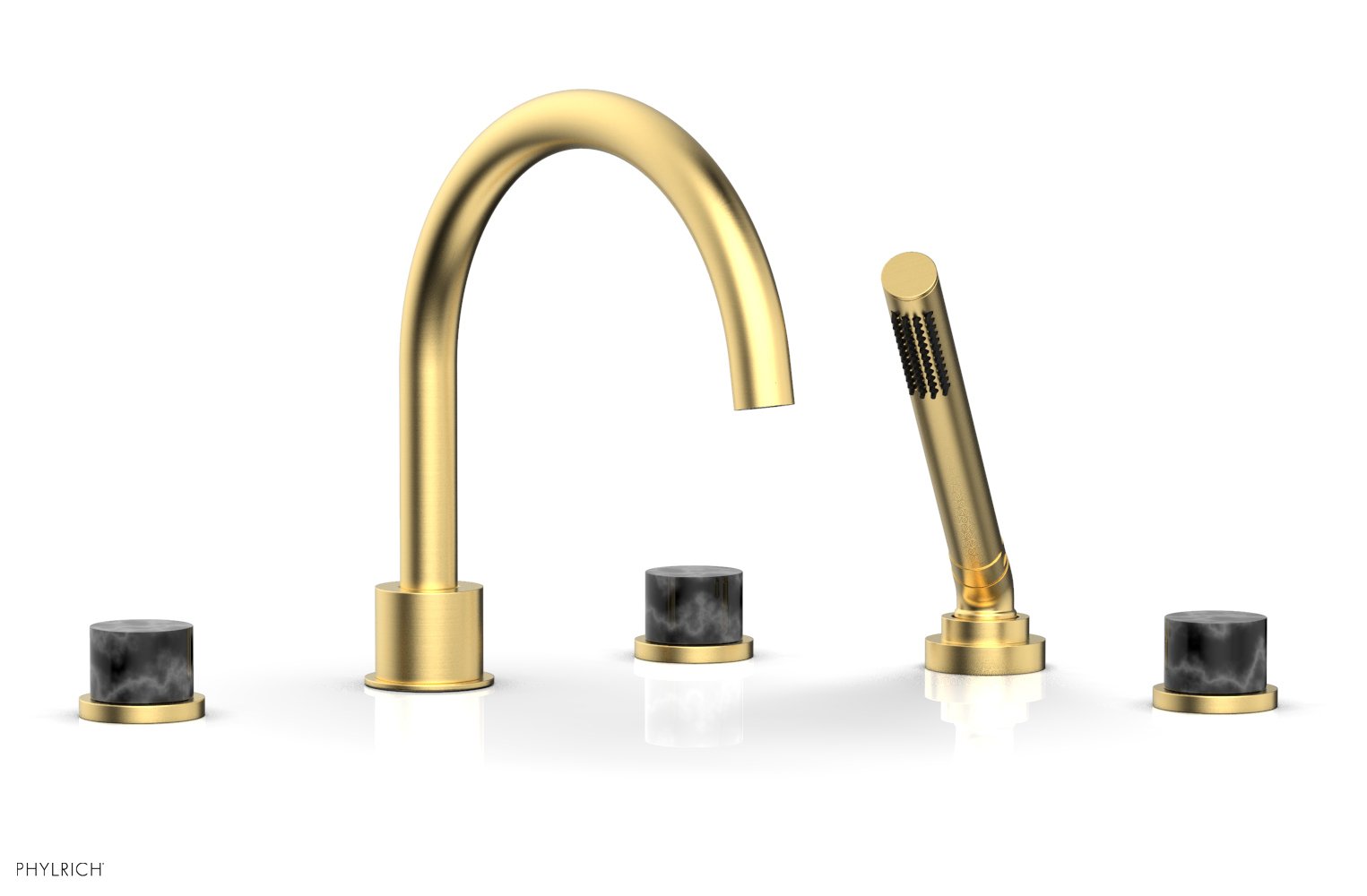 BASIC II Deck Tub Set with Hand Shower - Black Marble 230-50