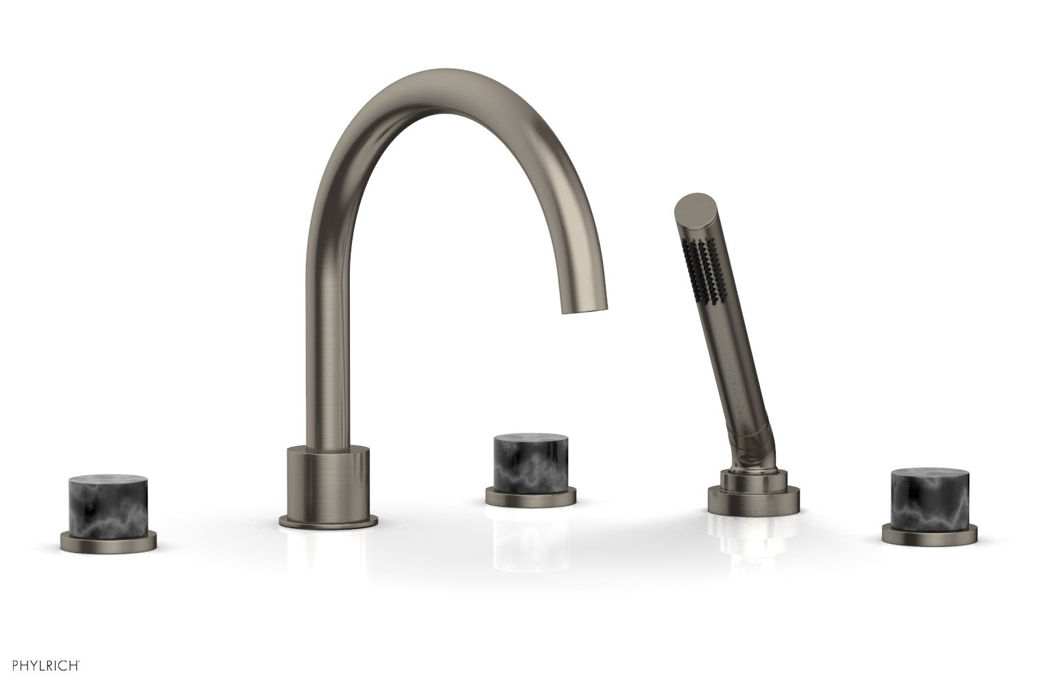 BASIC II Deck Tub Set with Hand Shower - Black Marble 230-50