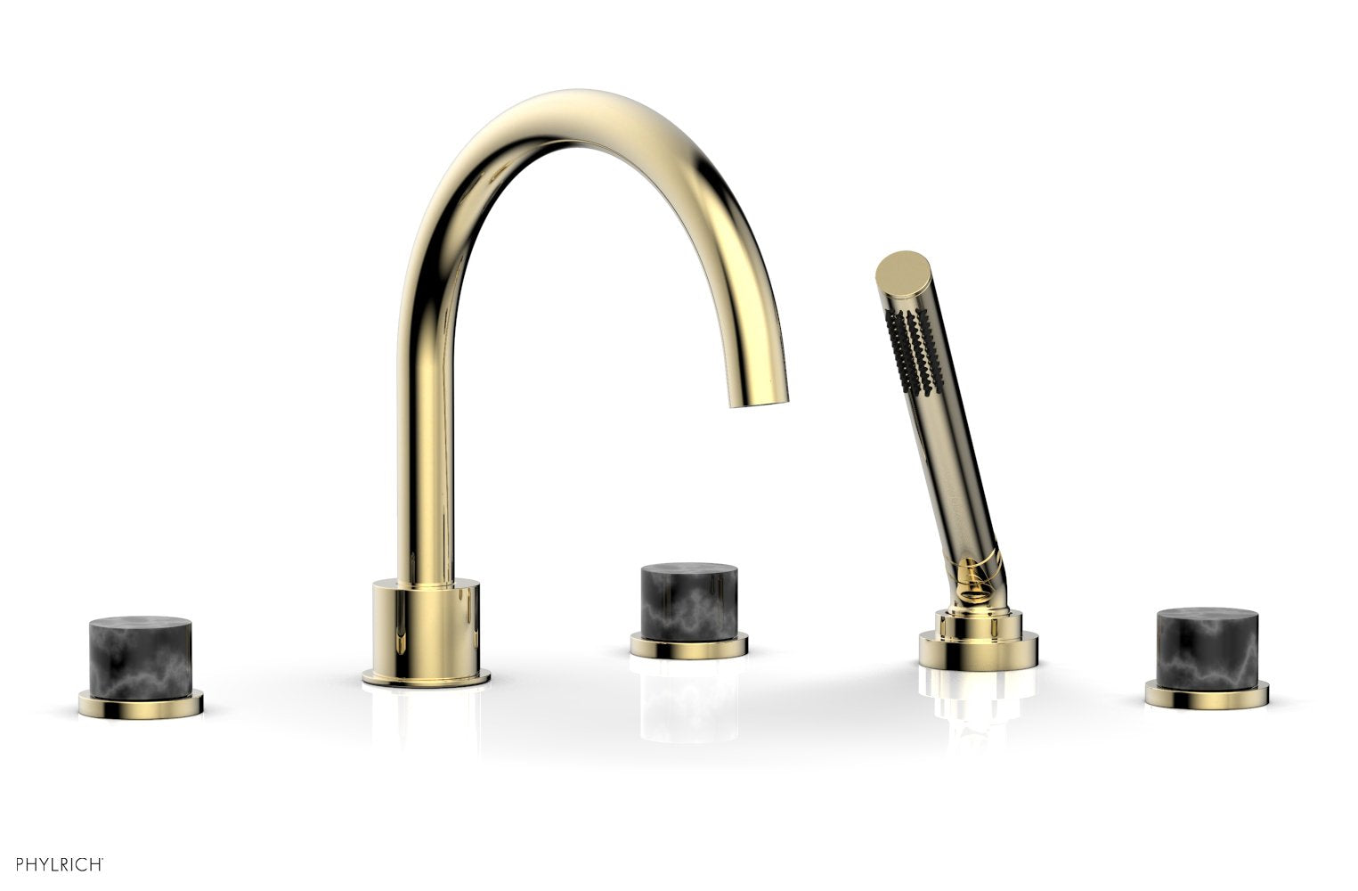 BASIC II Deck Tub Set with Hand Shower - Black Marble 230-50