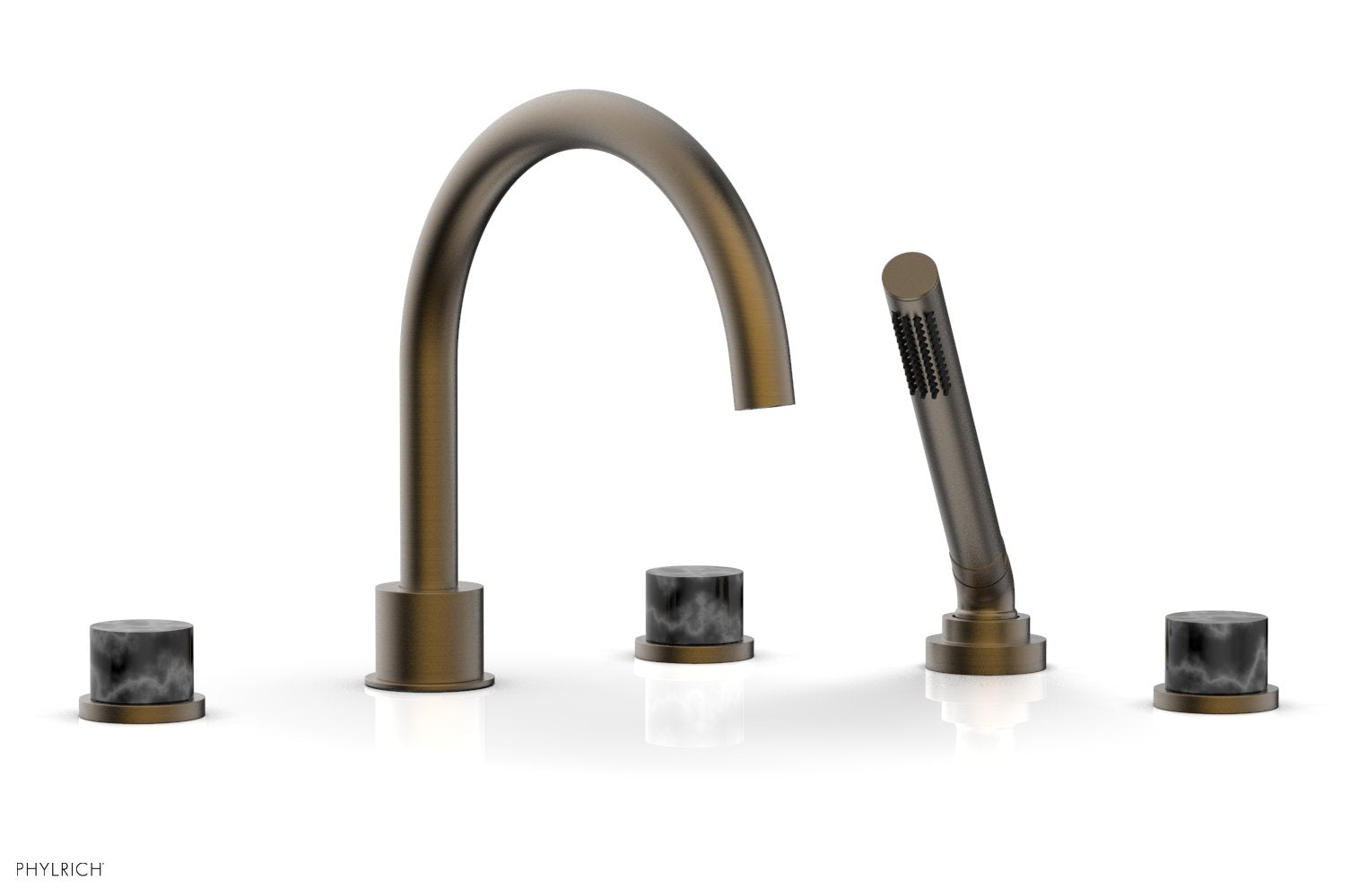 BASIC II Deck Tub Set with Hand Shower - Black Marble 230-50