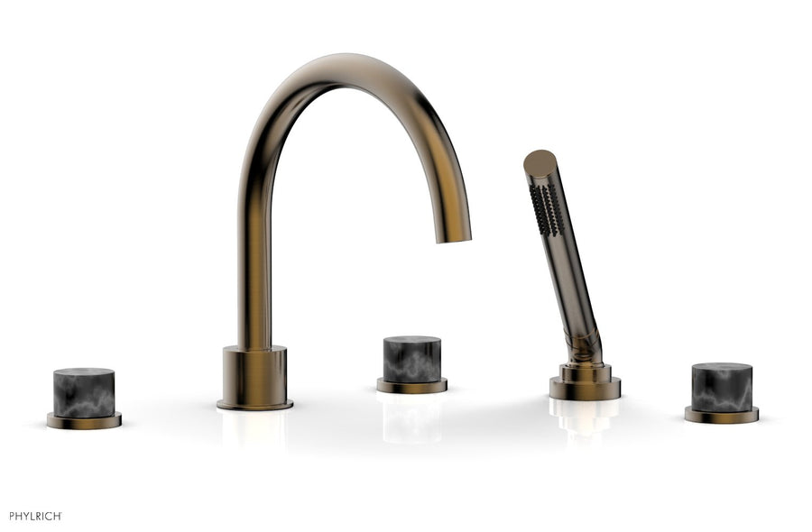 BASIC II Deck Tub Set with Hand Shower - Black Marble 230-50