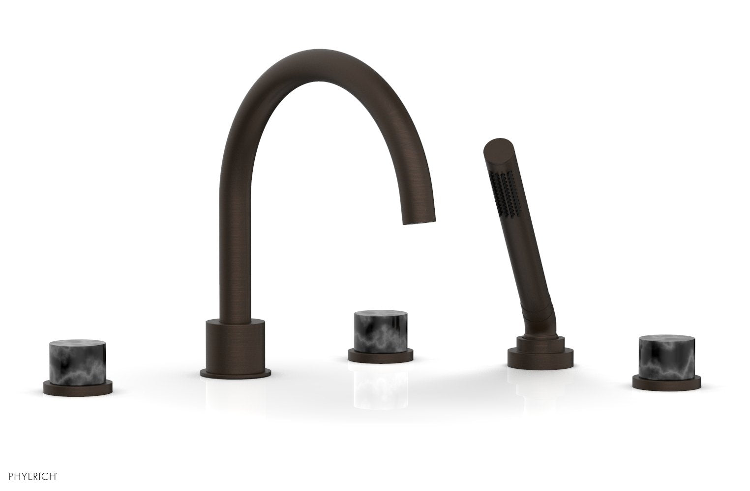 BASIC II Deck Tub Set with Hand Shower - Black Marble 230-50