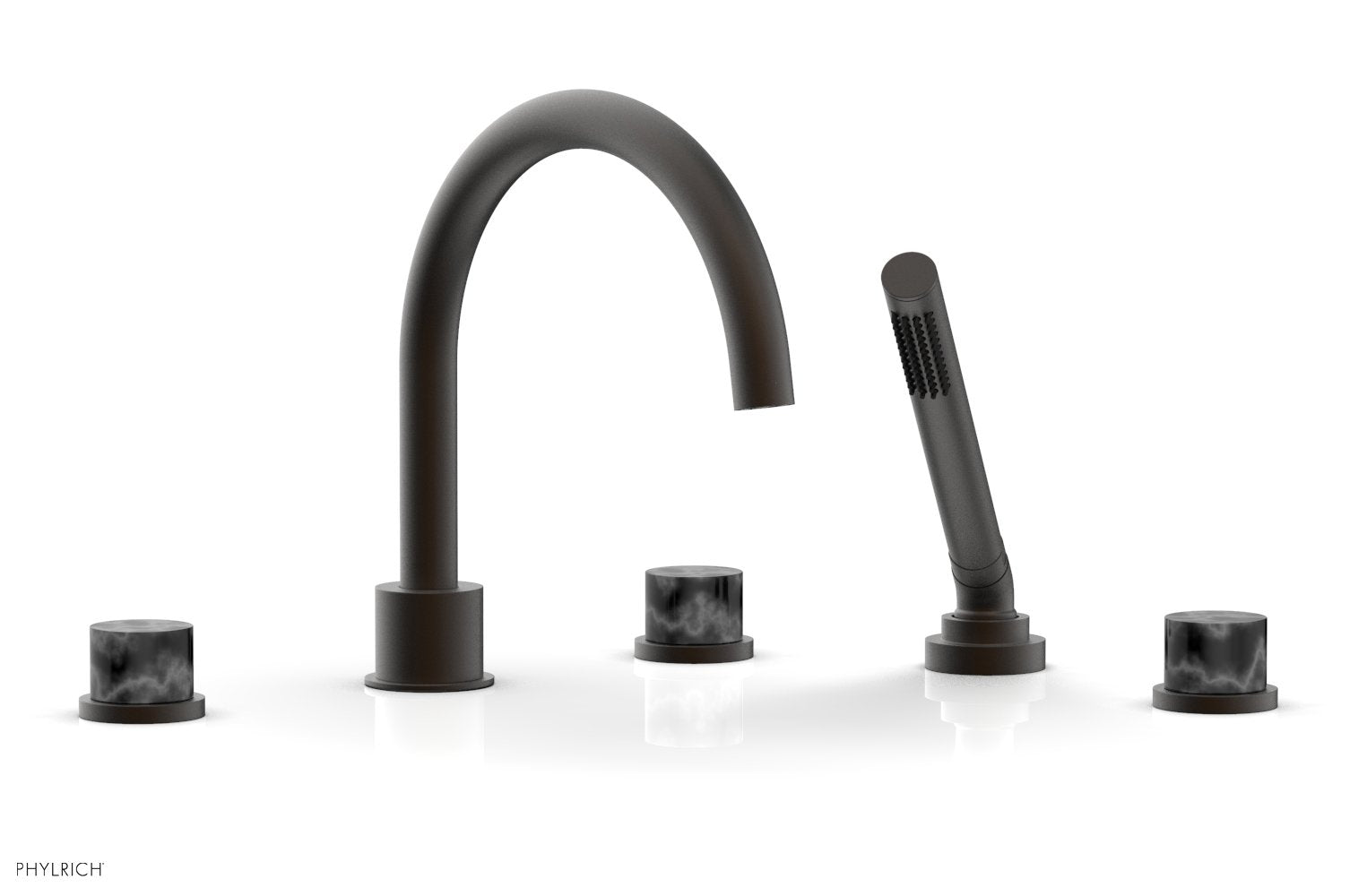 BASIC II Deck Tub Set with Hand Shower - Black Marble 230-50