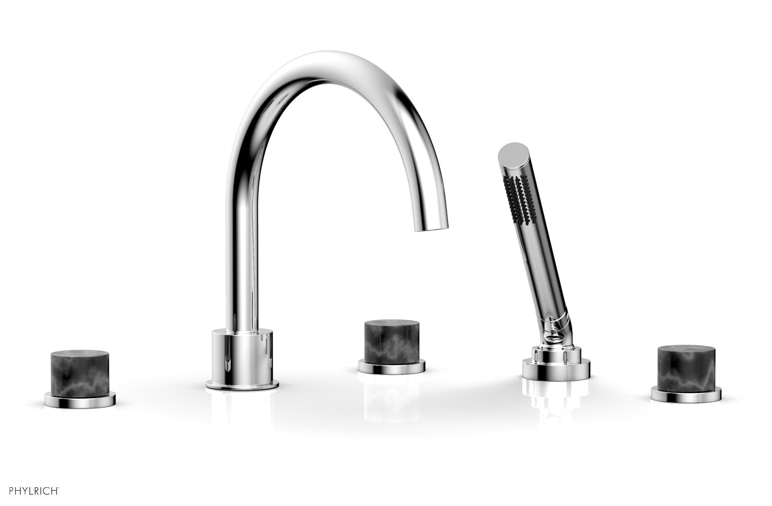 BASIC II Deck Tub Set with Hand Shower - Black Marble 230-50