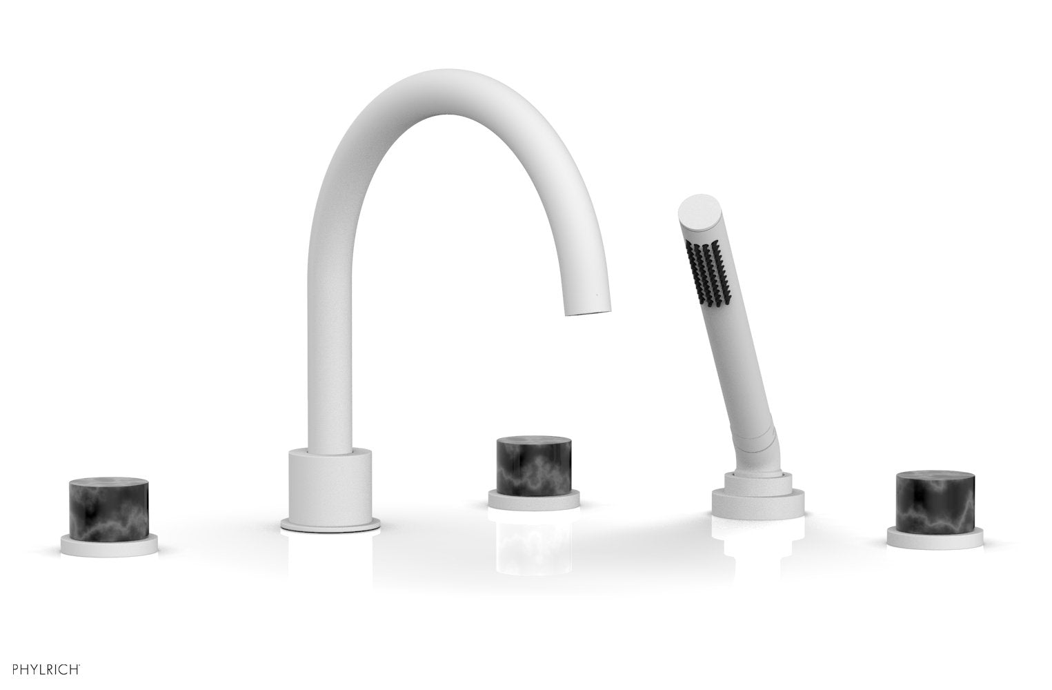 BASIC II Deck Tub Set with Hand Shower - Black Marble 230-50