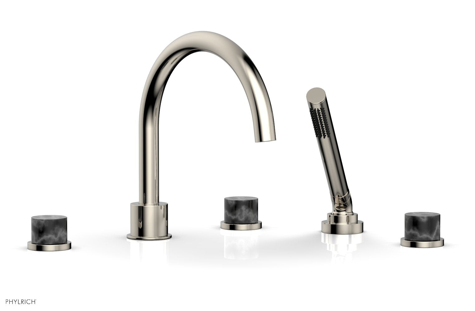 BASIC II Deck Tub Set with Hand Shower - Black Marble 230-50