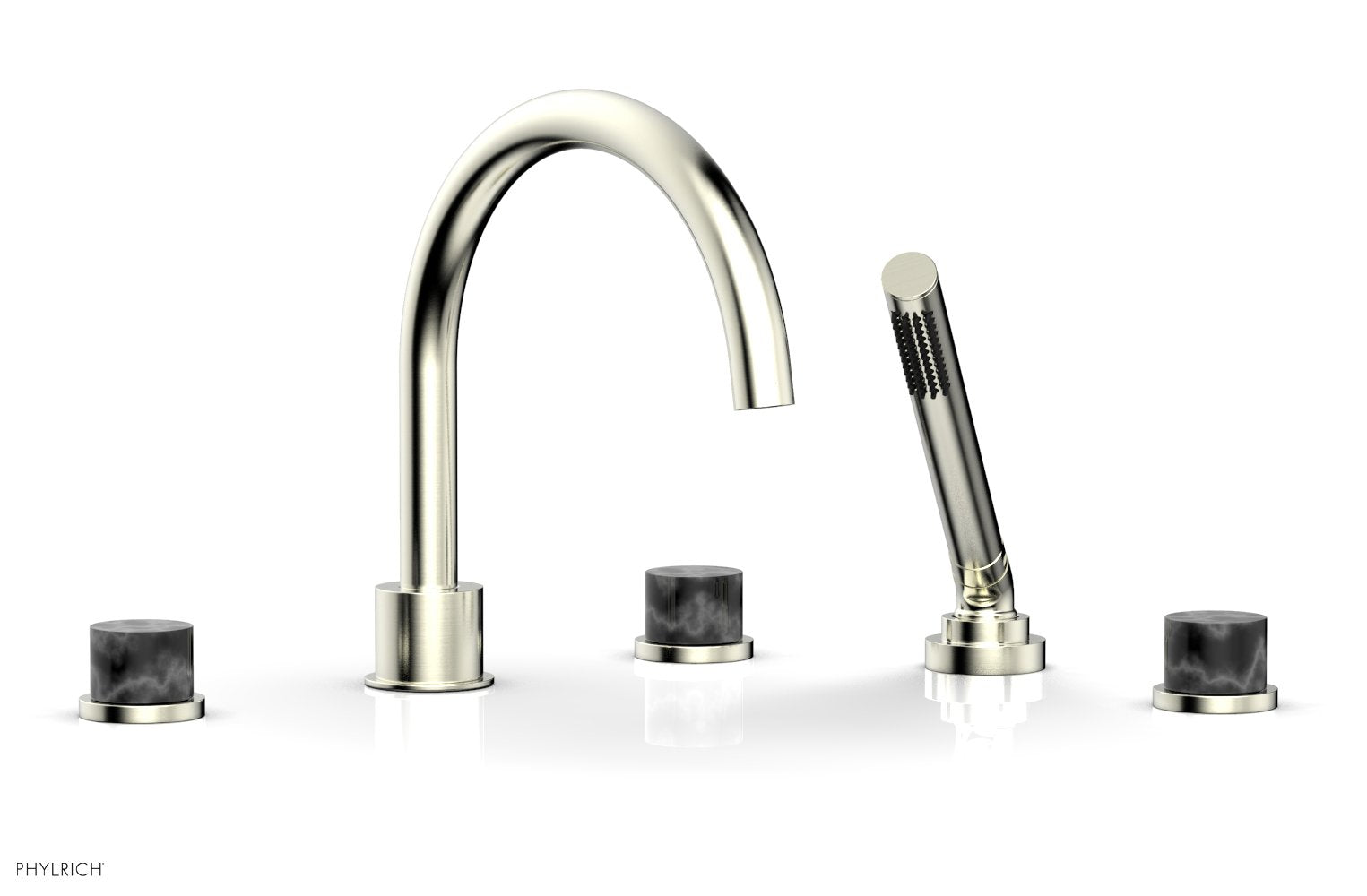 BASIC II Deck Tub Set with Hand Shower - Black Marble 230-50