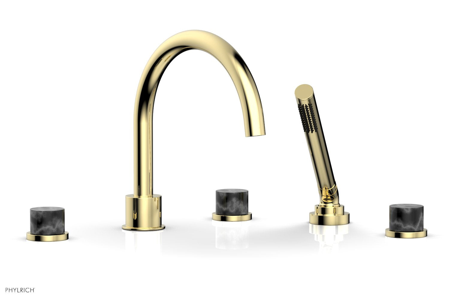 BASIC II Deck Tub Set with Hand Shower - Black Marble 230-50