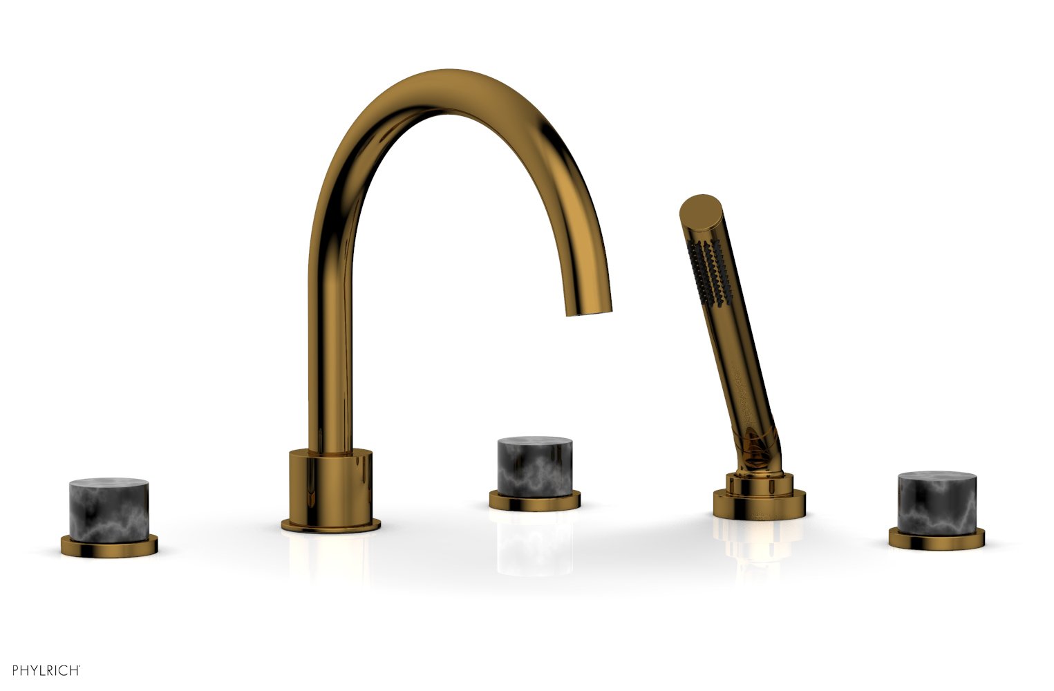 BASIC II Deck Tub Set with Hand Shower - Black Marble 230-50