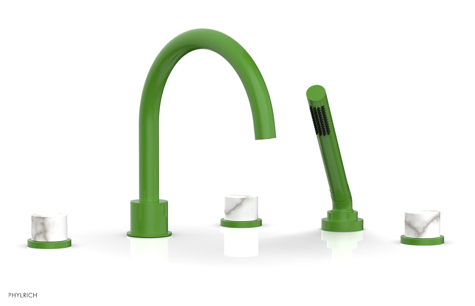 BASIC II Deck Tub Set with Hand Shower - White Marble 230-50