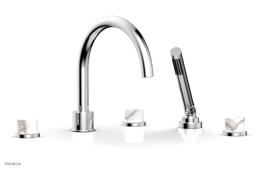 BASIC II Deck Tub Set with Hand Shower - White Marble 230-50