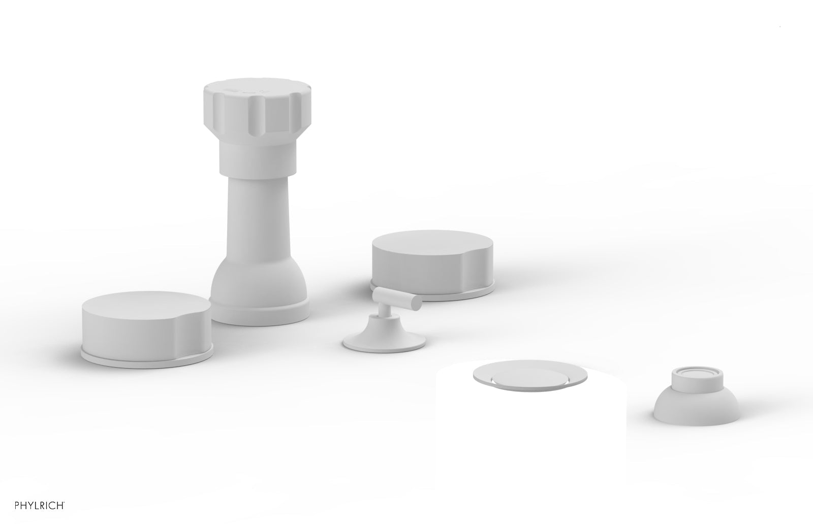 CIRC - Four Hole Bidet Set - Round Handles 250-60