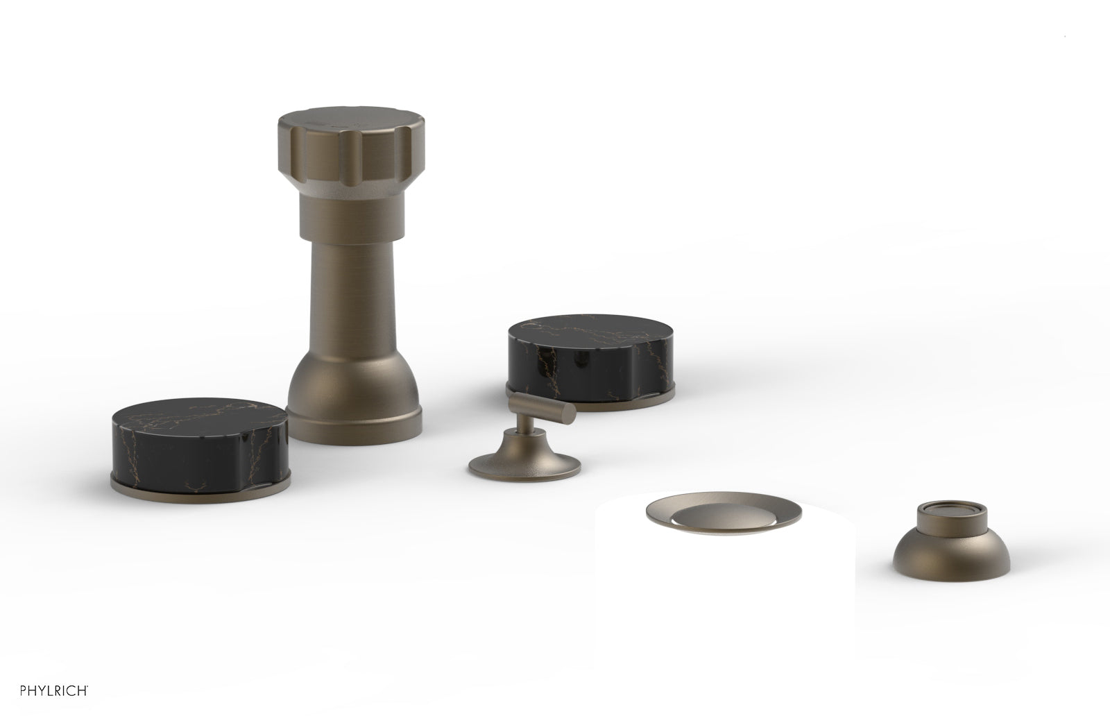 CIRC - Four Hole Bidet Set - Marble Handles 250-62