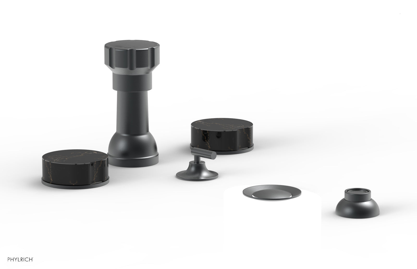 CIRC - Four Hole Bidet Set - Marble Handles 250-62