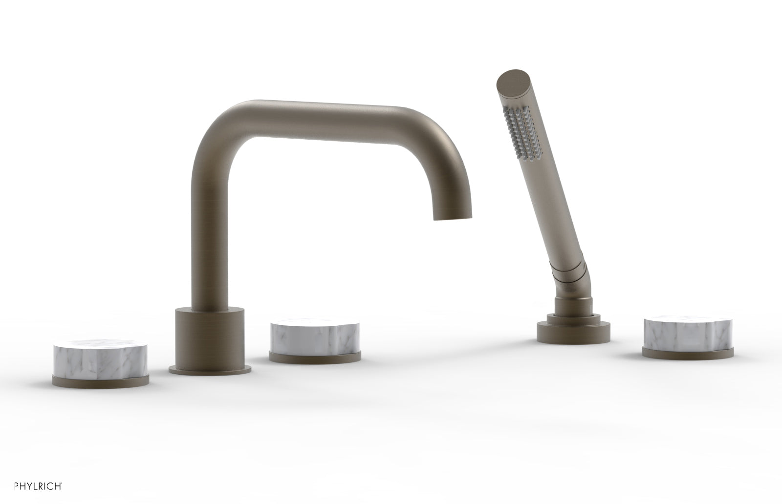 CIRC - Deck Tub Set with Hand Shower - Marble Handles 250L-50