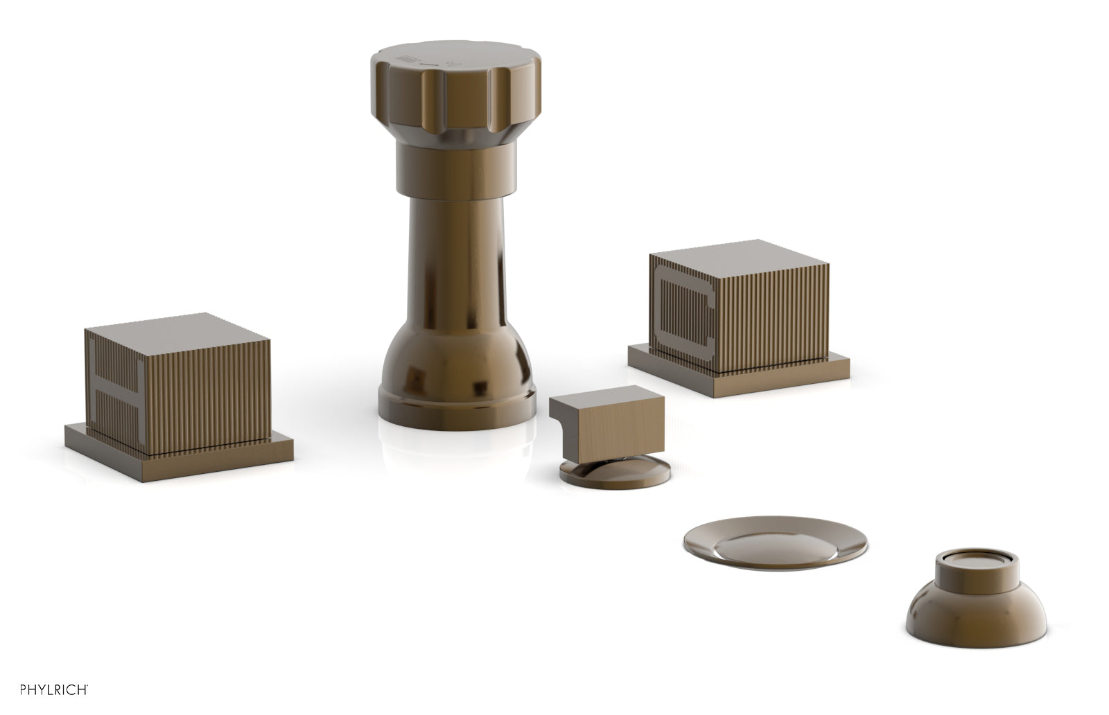 STRIA Four Hole Bidet Set - Cube Handles 291-63