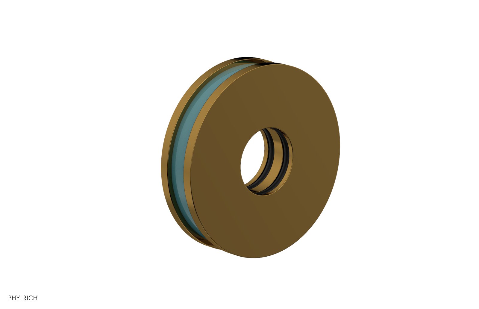 Round Flange with "Turquoise" Accent 3-639