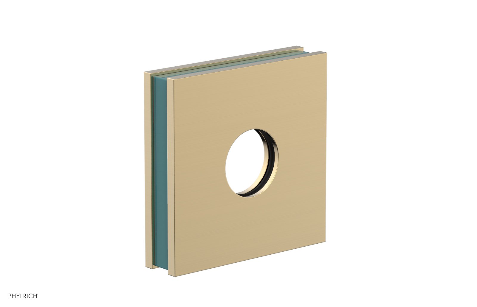 Square Flange with "Turquoise" Accent 3-722